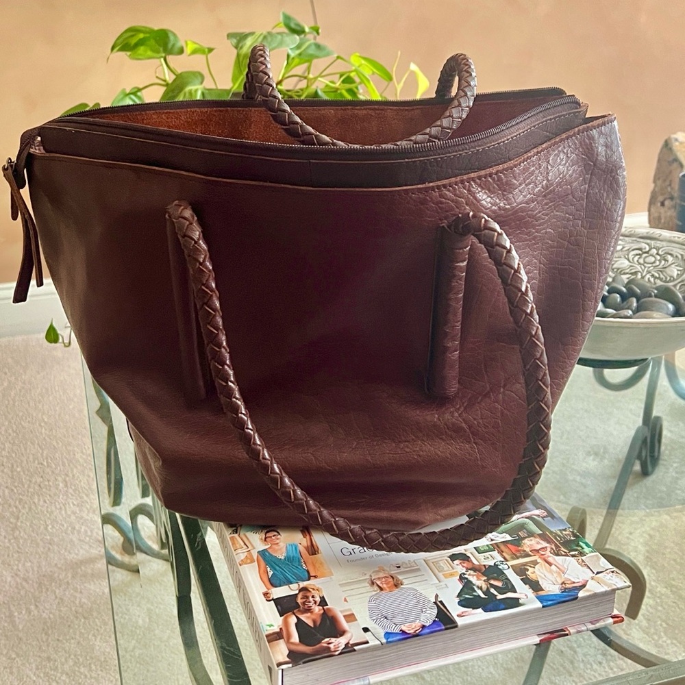 Noonday Collection Brown Leather Tote
